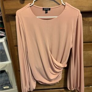 Express Women's Blush Long Sleeve Blouse